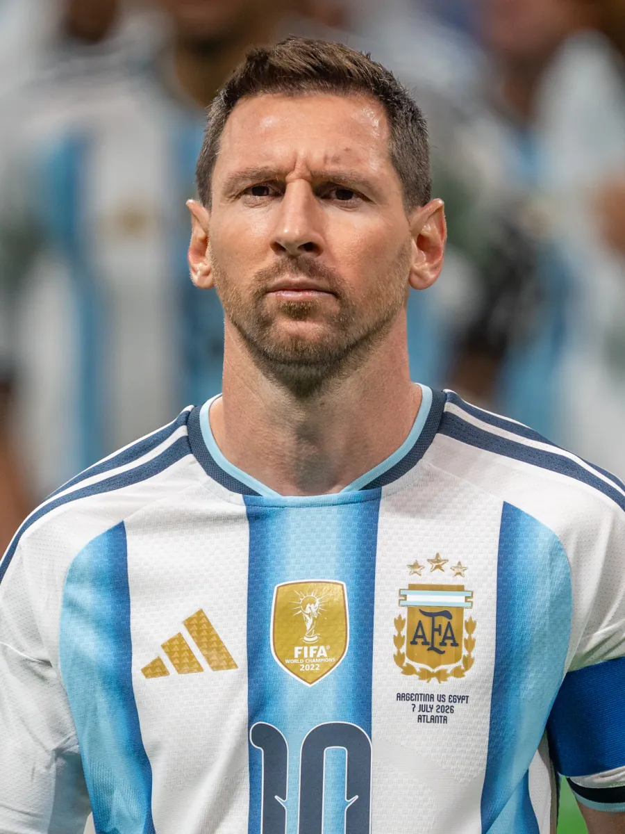 Lionel Messi facing the camera in Argentina's national team shirt